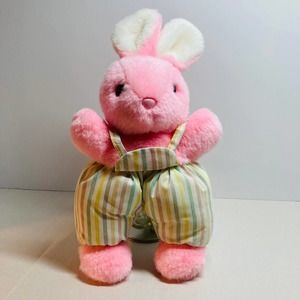 Kb Bros Pink Rabbit Striped Overalls. Pre-owned
